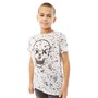 Fluid Drenge Splatter Print Smiley T-shirts Hvid