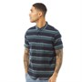 Fluid Mens Horizontal Striped Short Sleeve Shirt Navy