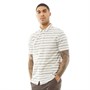 Fluid Mens Horizontal Striped Short Sleeve Shirt White