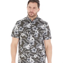 Fluid Mens Printed Short Sleeve Shirt Black/White