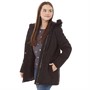 Fluid Parkas Faux Fur Trim Fille Noir
