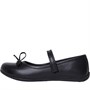 Fluid Junior Girls Leather Ballerina Shoes Black