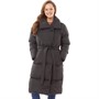 Fluid Womens Duvet Jacket With Tie Belt Black