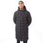 Fluid Mens Quilted Hooded Longline Puffer Jacket Black