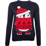 Fluid Womens Penguin Christmas Jumper Navy Multi