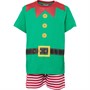 Fluid Boys Christmas Elf Shortsie Pyjama Set Green