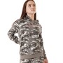 Fluid Mädchen Camo Kapuzenpullover Grau Tarnfarbe