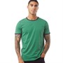 Fluid Mens Ringer T-Shirt Posy Green/Navy