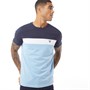 Fluid Mens Colourblock T-Shirt Navy/White/Dusk Blue