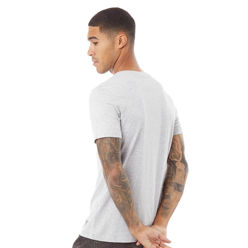 Fluid Mens Henley T-Shirt Grey Marl