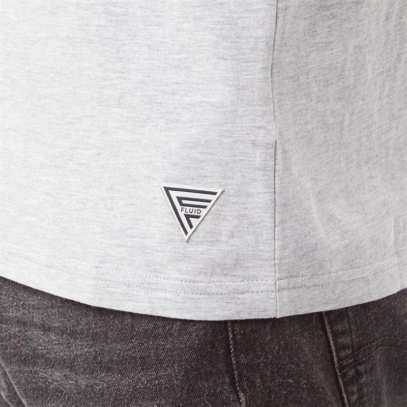 Fluid Mens Henley T-Shirt Grey Marl