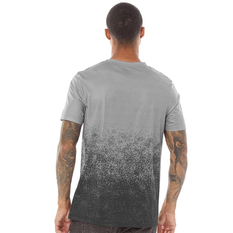 Fluid Mens Graduated Splatter T-Shirt Sedona Grey/Black