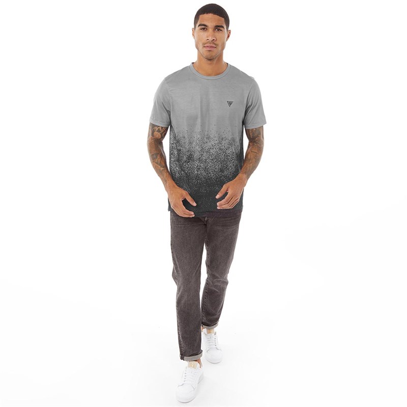 Fluid Mens Graduated Splatter T-Shirt Sedona Grey/Black