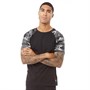 Fluid Mens Camo Sleeve Raglan T-Shirt Black