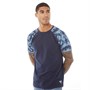 Fluid Mens Tie Dye Raglan T-Shirt Navy