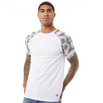 Fluid Mens Tie Dye Raglan T-Shirt White