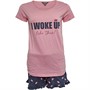 Fluid Womens I Woke Up Like This Shortsie Pyjama Set Pink/Navy