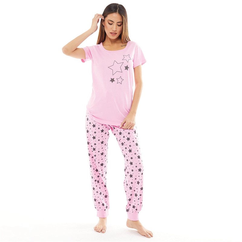 Fluid Womens Star Pyjama Set Pink