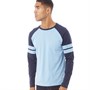 Fluid Hauts à Manches Longues Raglan Homme Bleu Clair