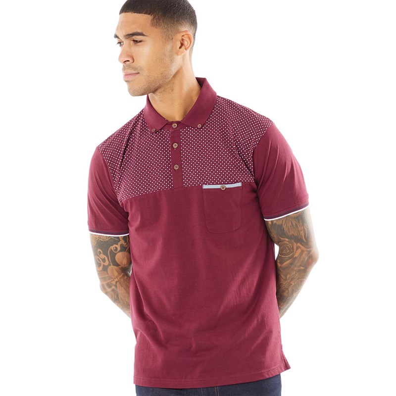 Fluid Mens Polo Burgundy
