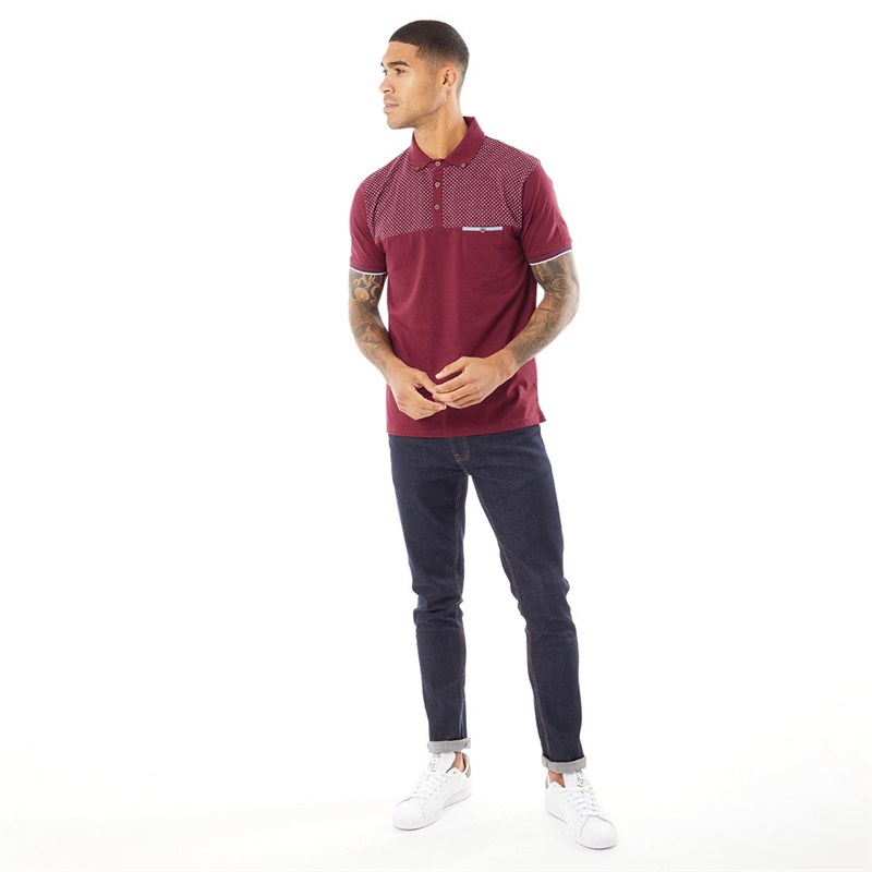 Fluid Mens Polo Burgundy