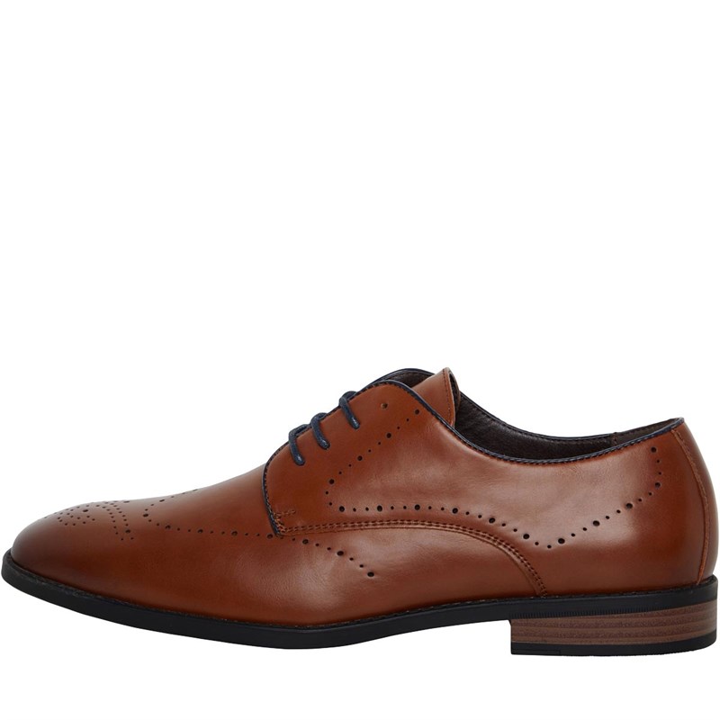 Fluid Mens Brogue Shoes Tan