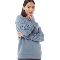 Fluid Womens Ruffle Sleeve Sweatshirt China Blue