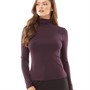 Fluid Womens Roll Neck Long Sleeve Top Wine
