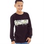 Fluid Jongens Camo Print T-shirts met lange mouwen Zwart