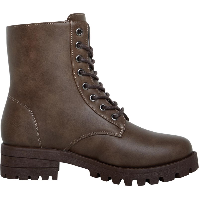 Fluid Womens Lace Up Boots Brown