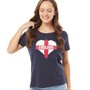 Fluid Dame Heart England Flag Overdele Marineblå