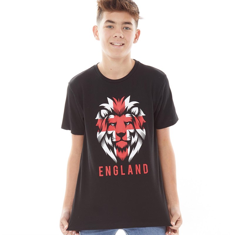 Fluid Junior England Lion T-Shirt Black