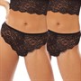 Fluid Womens Two Pack Lace Brazilian Briefs Black