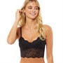 Fluid Womens Longline Lace Bralet Black