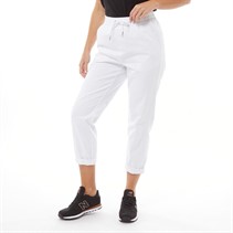 Fluid Womens Elasticated Waist Roll Up Jeans White