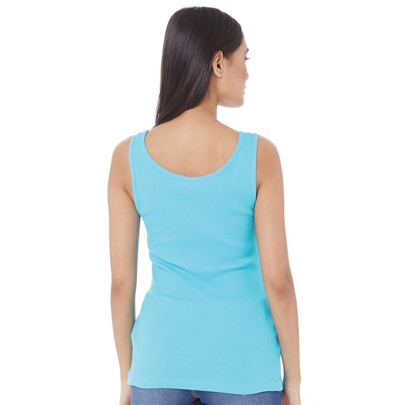 Fluid Womens Ribbed Vest Blue