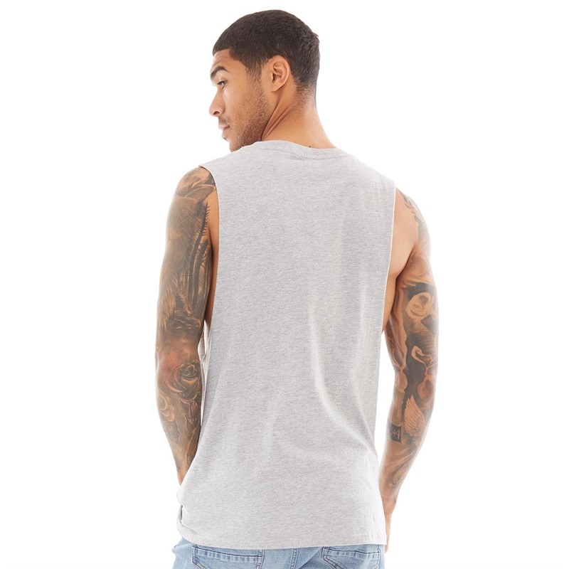 Fluid Heren Singlet Gemeleerd Grijs