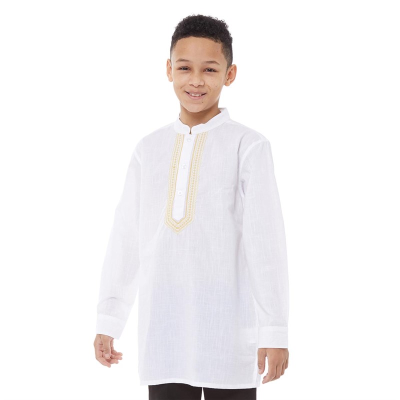 Fluid Boys Kurta Shirt White