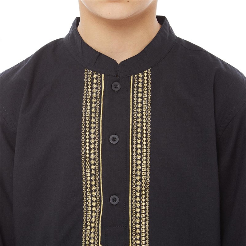 Fluid Boys Kurta Shirt Black