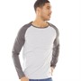 Fluid Mens Raglan Long Sleeve Top Light Grey Marl/Charcoal Marl