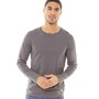 Fluid Mens Plain Long Sleeve Top Charcoal Marl