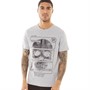 Fluid Mens Skull Print T-Shirt Grey Marl