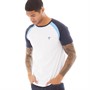 Fluid Heren Raglan Stripe T-shirts Wit