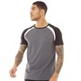 Fluid Mens Raglan Stripe T-Shirt Irongate/White/Black