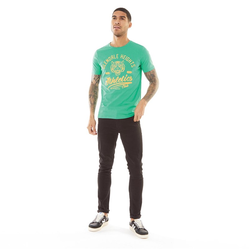 Fluid Mens Collegiate T-Shirt Simply Green/Yellow