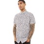 Fluid Mens Printed Short Sleeve Shirt White/Black/Grey