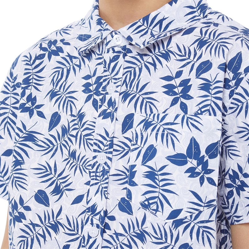 Fluid Boys Printed Short Sleeve Shirt Blue/Navy