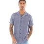 Fluid Mens Printed Viscose Short Sleeve Shirt Blue/Navy