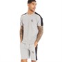 Fluid Mens T-Shirt And Shorts Set Grey Marl/Black