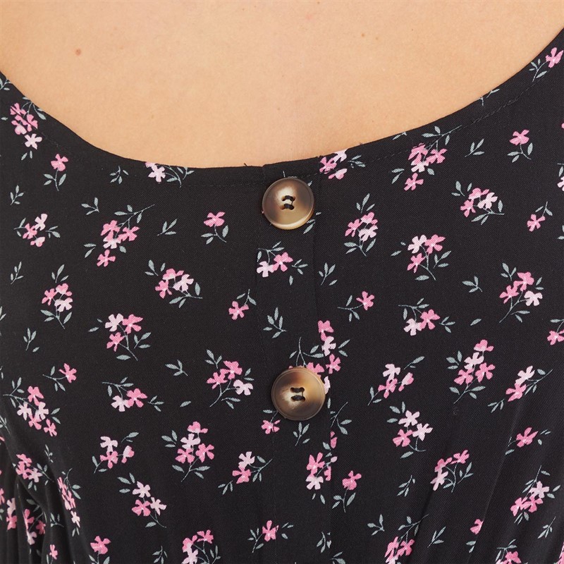 Fluid Womens Button Dress Black